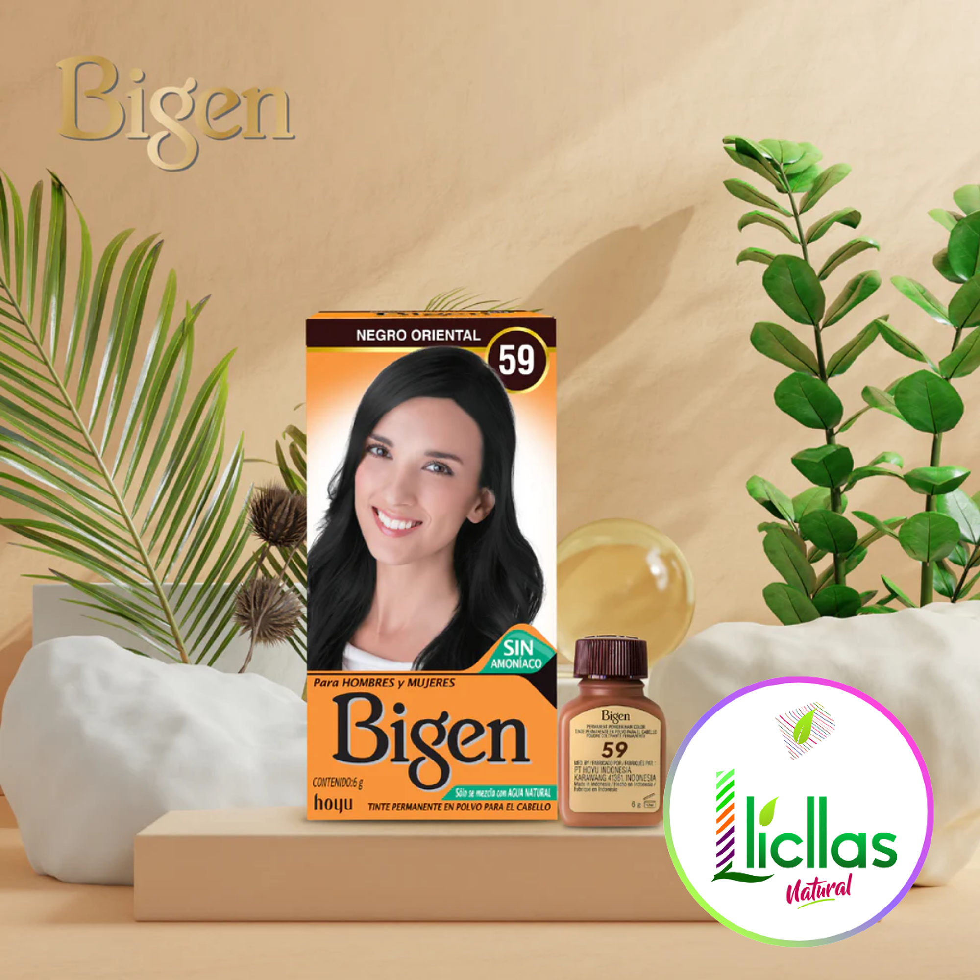 Bigen 59 Negro Oriental X 6g Tinte Para Cabello Cejas Barba 5