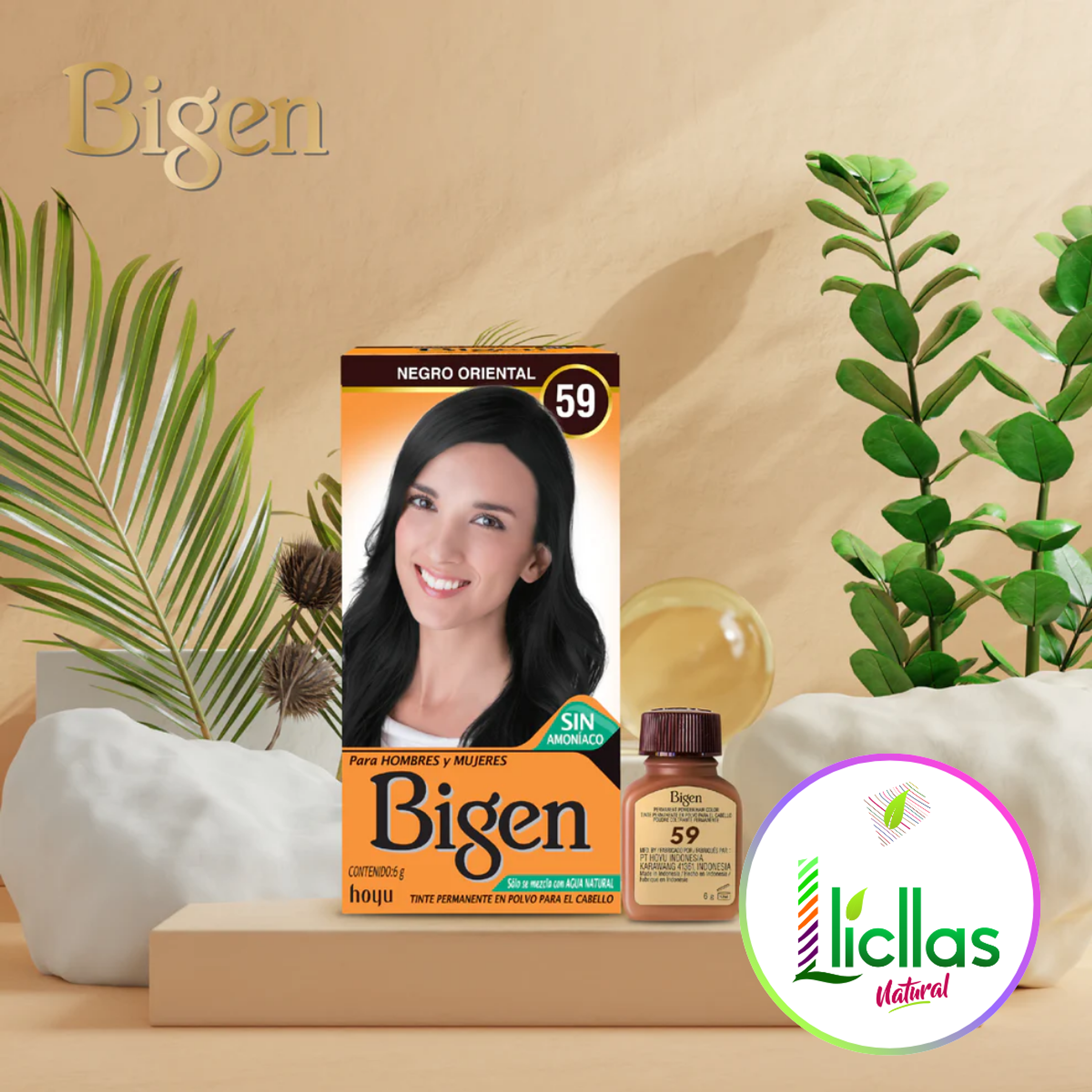 Bigen 59 Negro Oriental X 6g Tinte Para Cabello Cejas Barba 5
