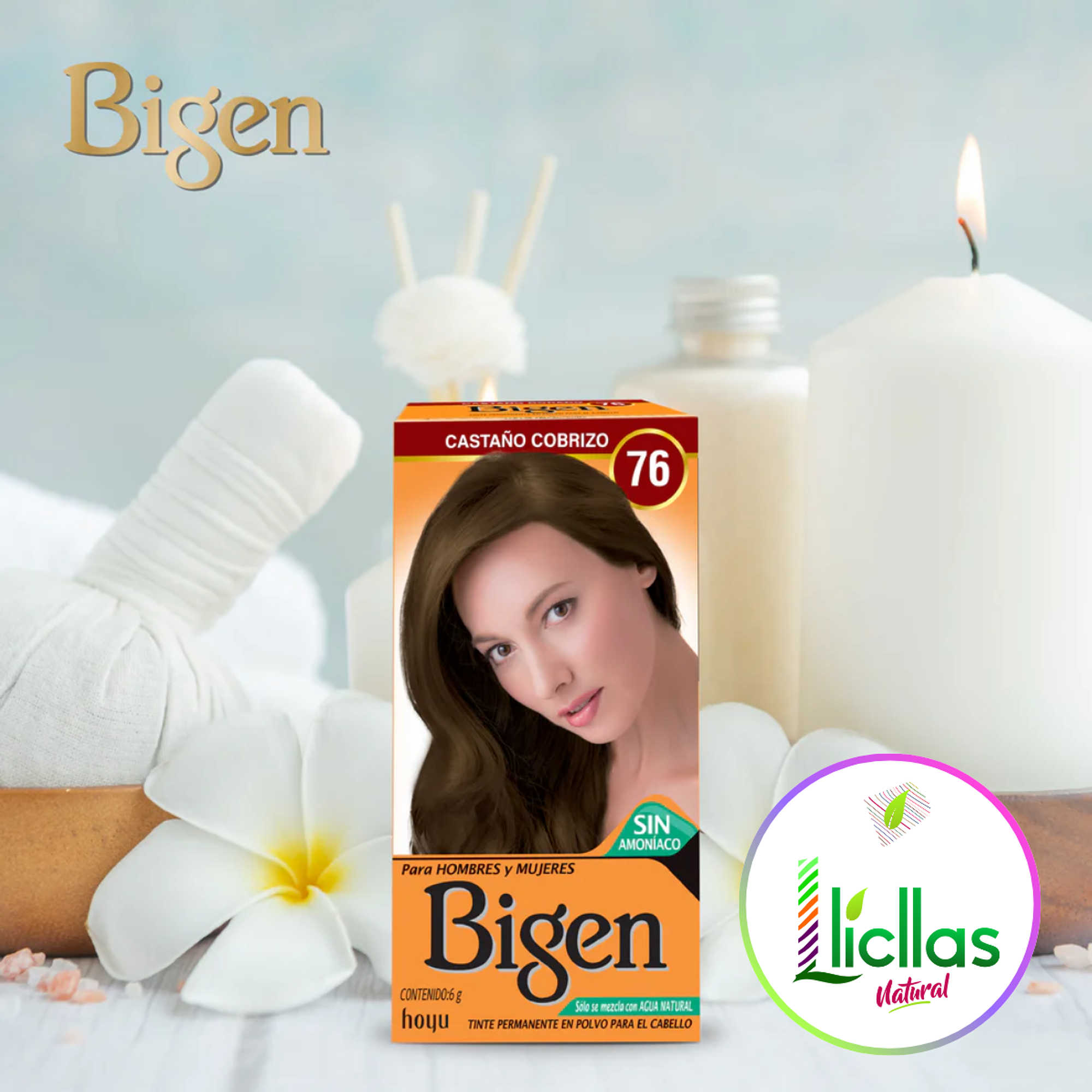 Bigen 76 Cobrizo X 6g  Tinte Para Cabello Cejas Barba 3