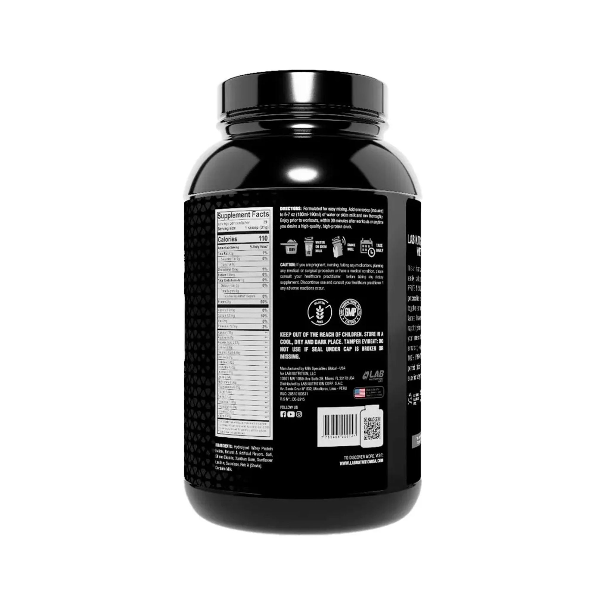 100% HYDROLYZED (whey protein ISOLATE) x 2 lb (907g) - VAINILLA 2