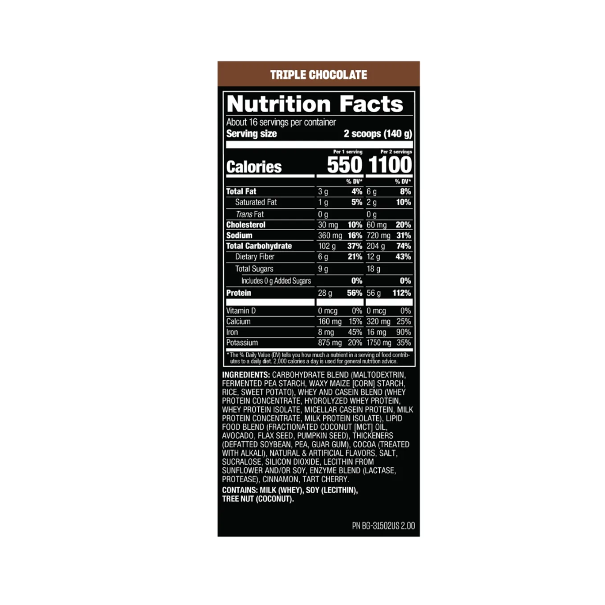 MASS x 5 libras (2.27 kg) pote - CHOCOLATE 2