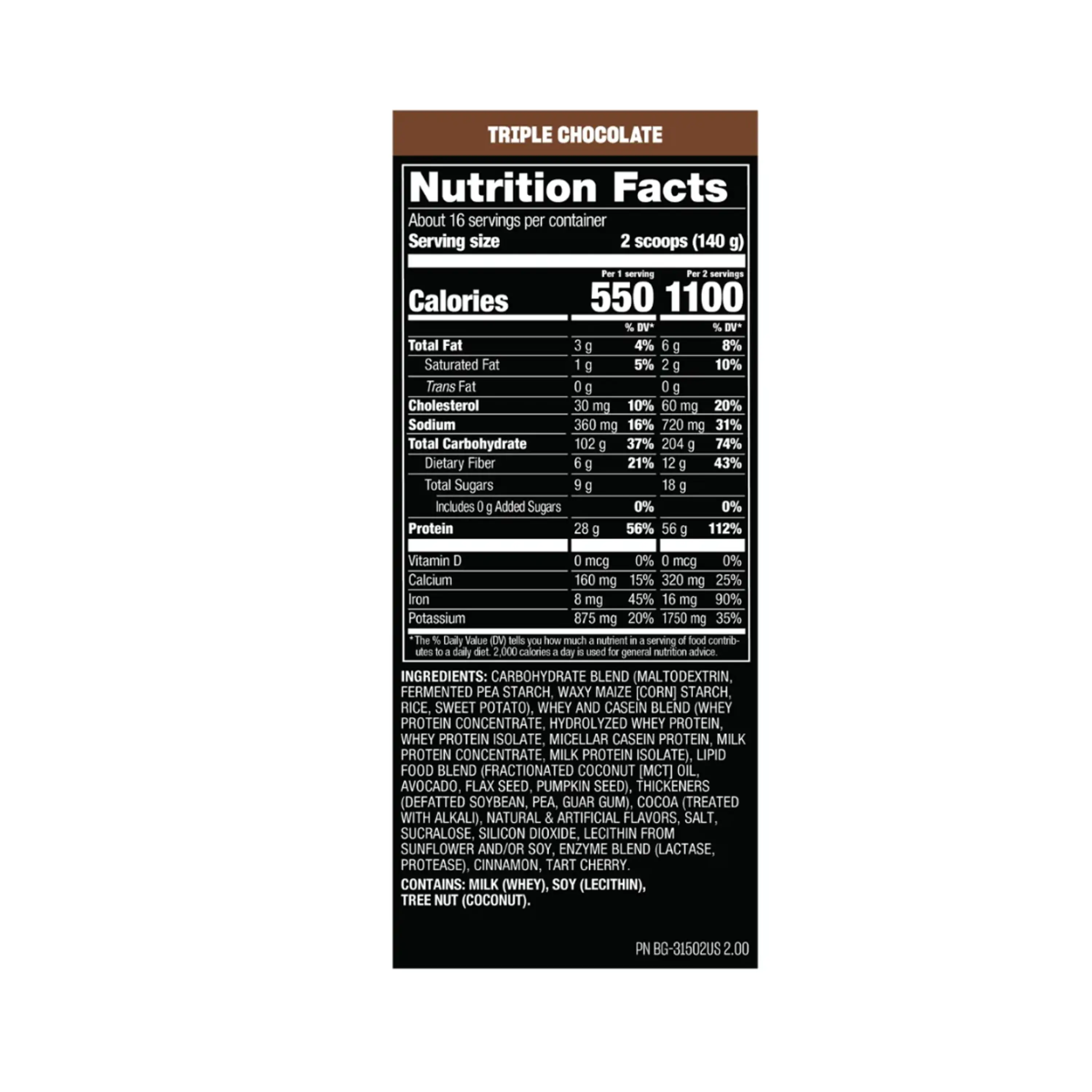 MASS x 5 libras (2.27 kg) pote - CHOCOLATE 2
