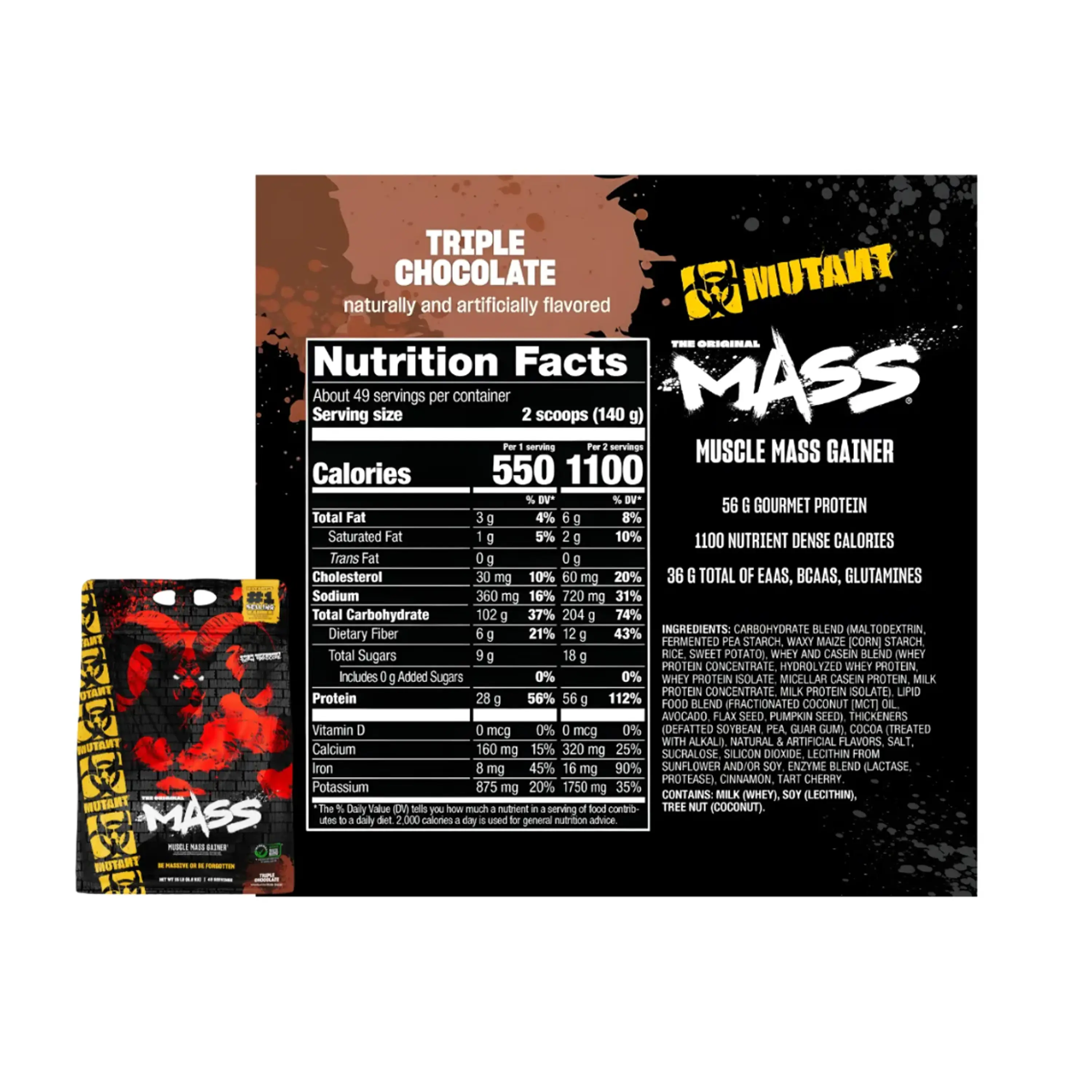 MASS x 15 libras ( 6.8 kg) pote - CHOCOLATE 2