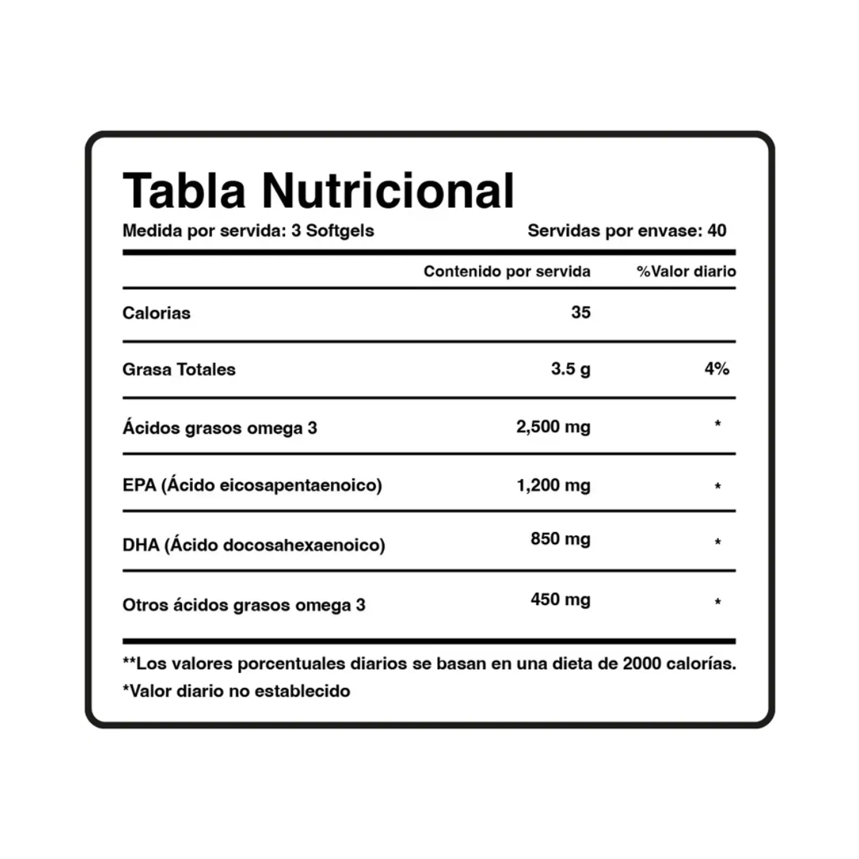 OMEGA 3 - 2500 mg - fco x 120 softgel / 40 serv 2