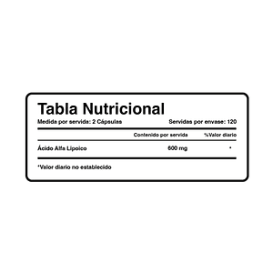 ALPHA LIPOIC ACID 600MG/FCO x 240CAPS