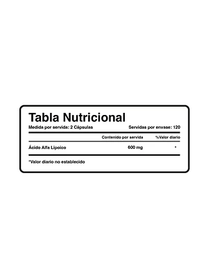 ALPHA LIPOIC ACID 600MG/FCO x 240CAPS