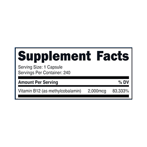 VITAMIN B12 2.000 mcg - Fco x 240 cap (METHYLCOBALAMIN)