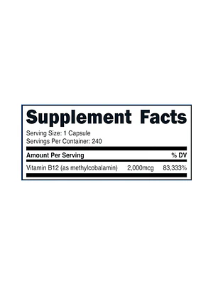 VITAMIN B12 2.000 mcg - Fco x 240 cap (METHYLCOBALAMIN)