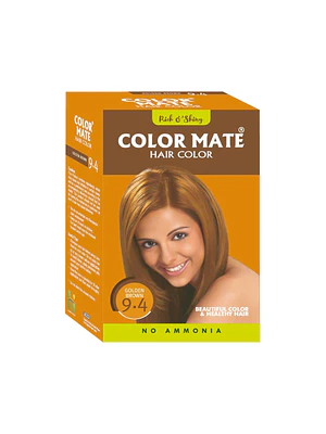 henna color mate CASTAÑO CLARO 9.4 (golden brown)  - CAJ X 5 u.