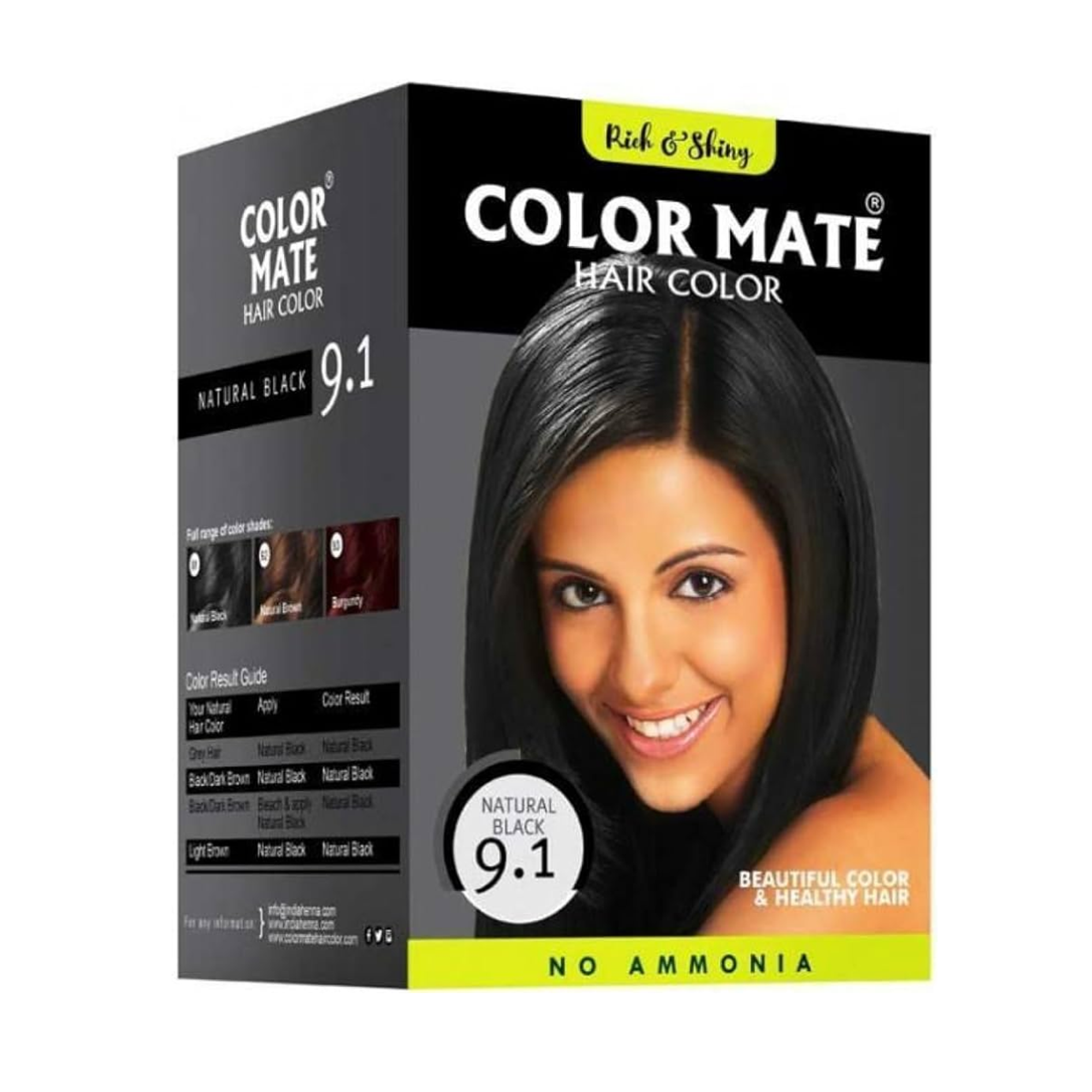 HENNA COLOR MATE BLACK 9.1 - caj x 5 u. / negro 1