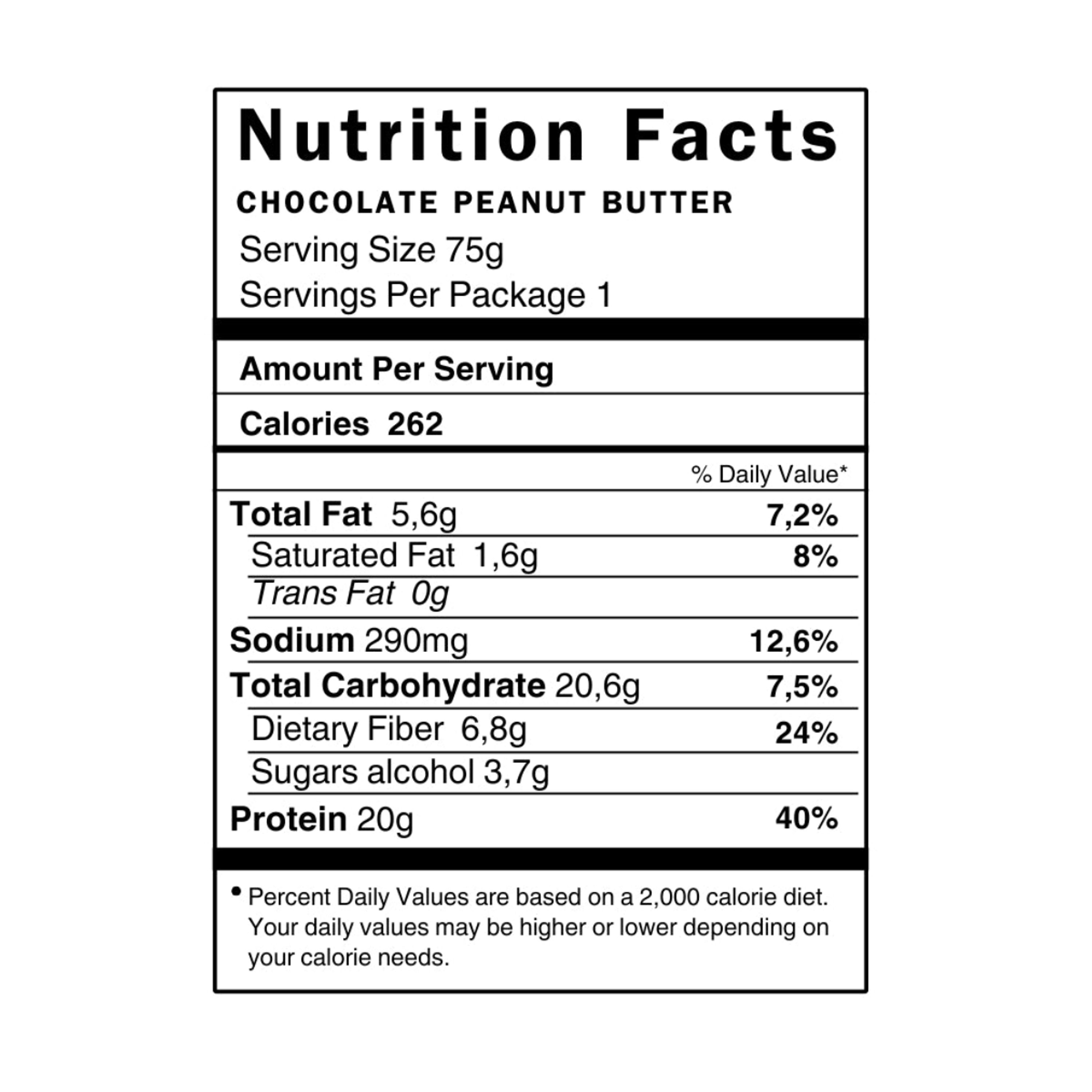 PROTEINA EN BARRA 20 g - caja x 15 u - CHOCOLATE PENUT BUTTER 2