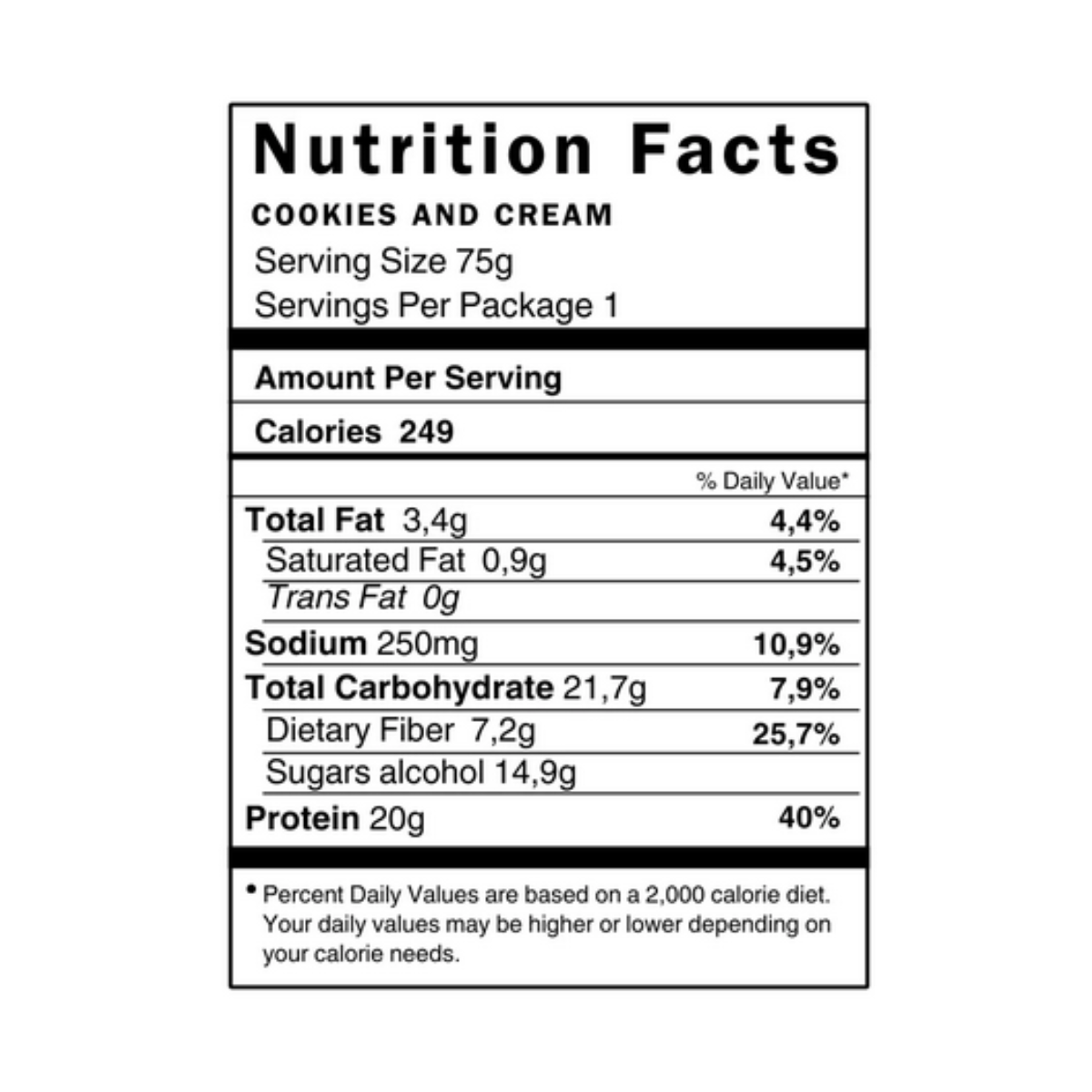 PROTEINA EN BARRA 20 g - caja x 15 u - COOKIES AND CREAM 2