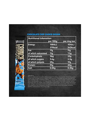 PROTEINA EN BARRA 20 g - caja x 15 u - CHOCOLATE CHIP COKIE DOUGH
