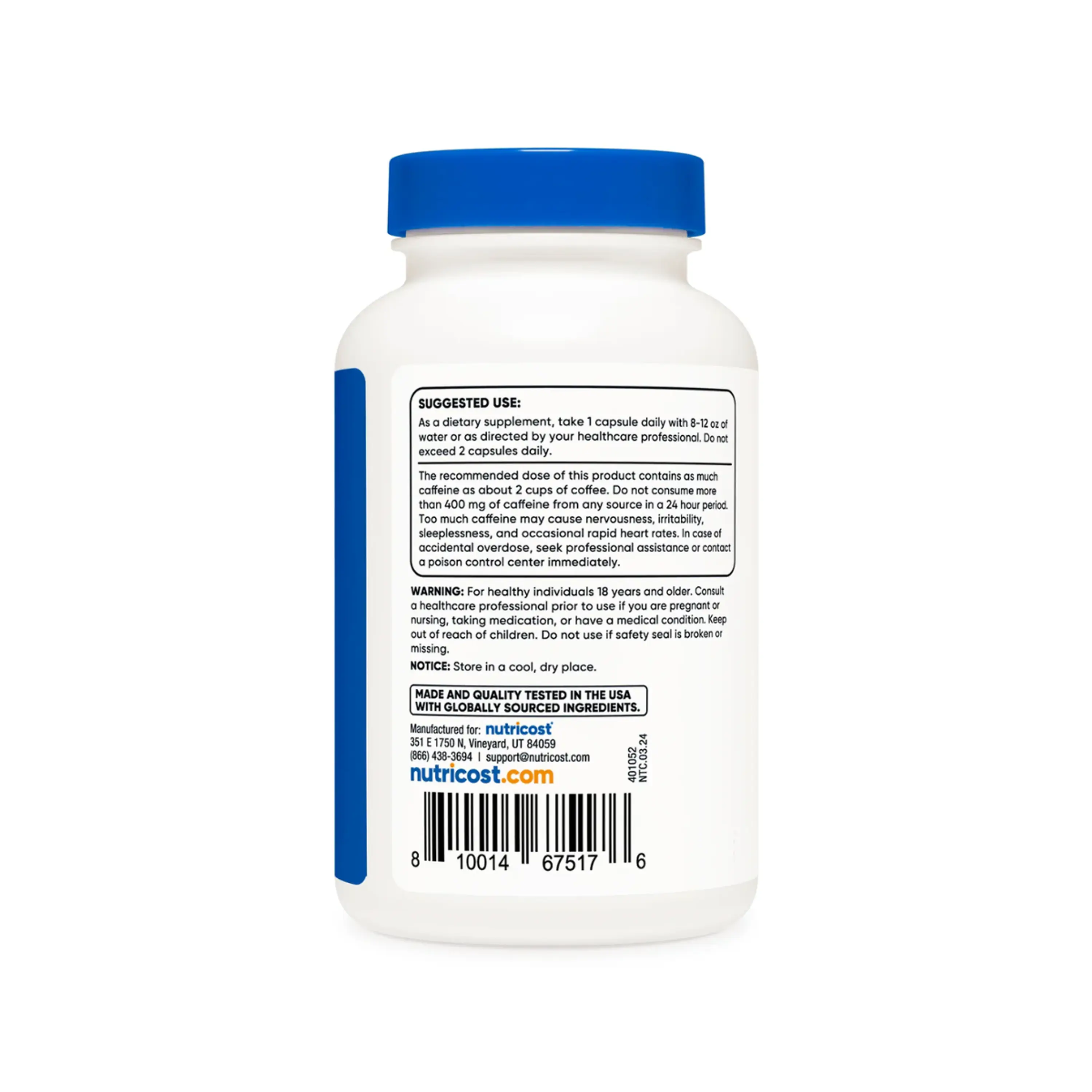 CAFFEINE 200mg - fco X 250 cap 2