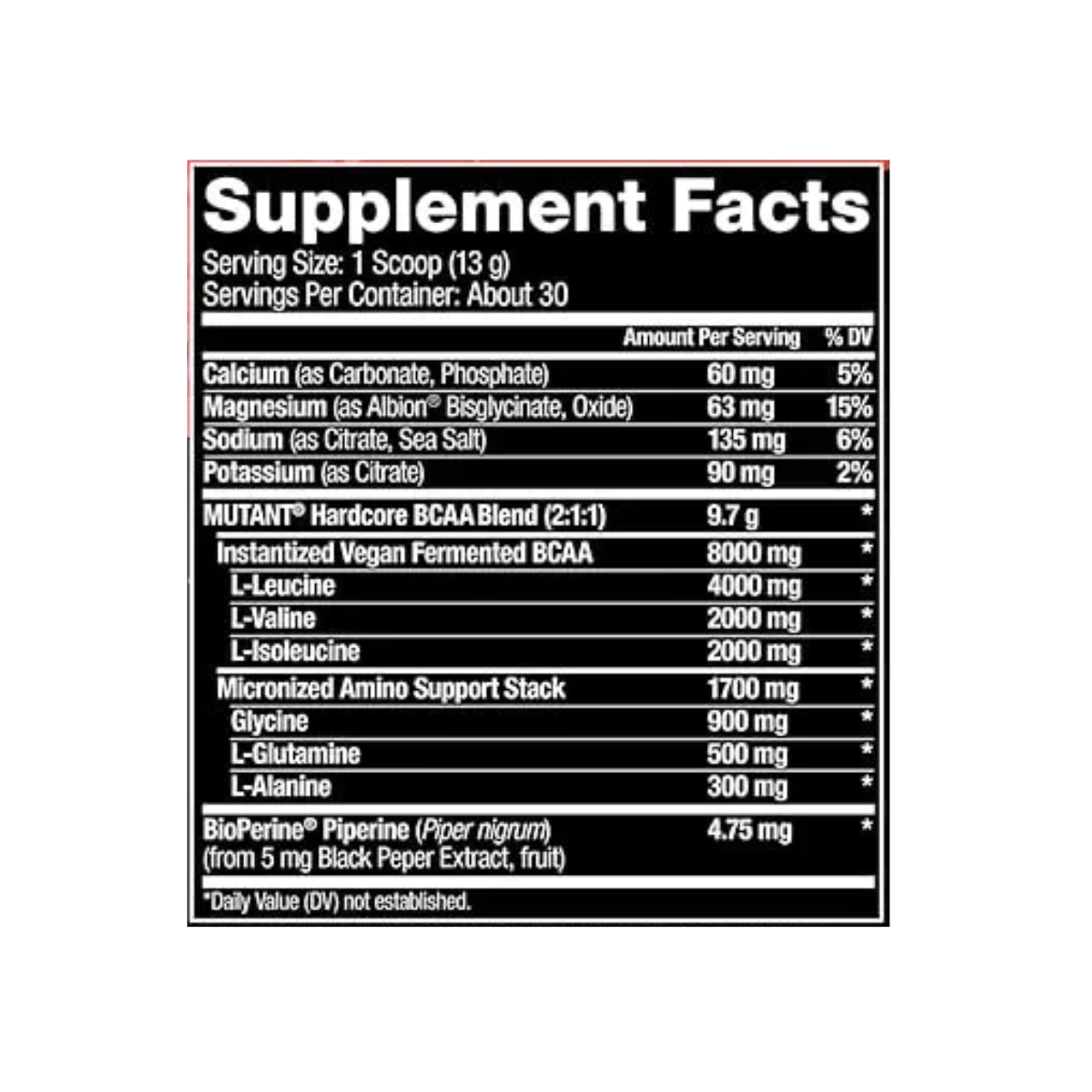 BCAA HARDCORE - fco 390 g (30 servicios 2