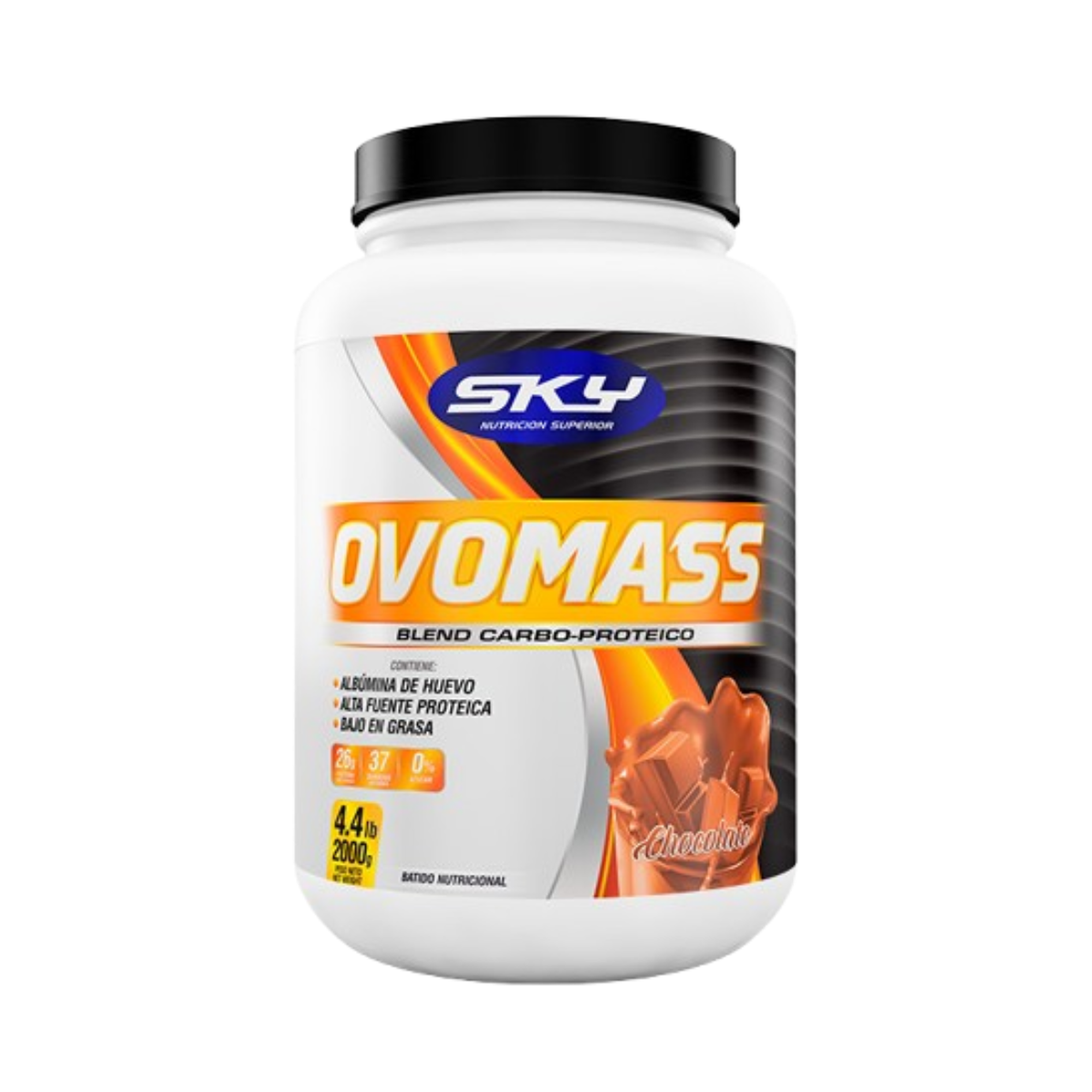 OVOMASS POTE DE 4.4 LBRS X 2000G (chocolate) 1