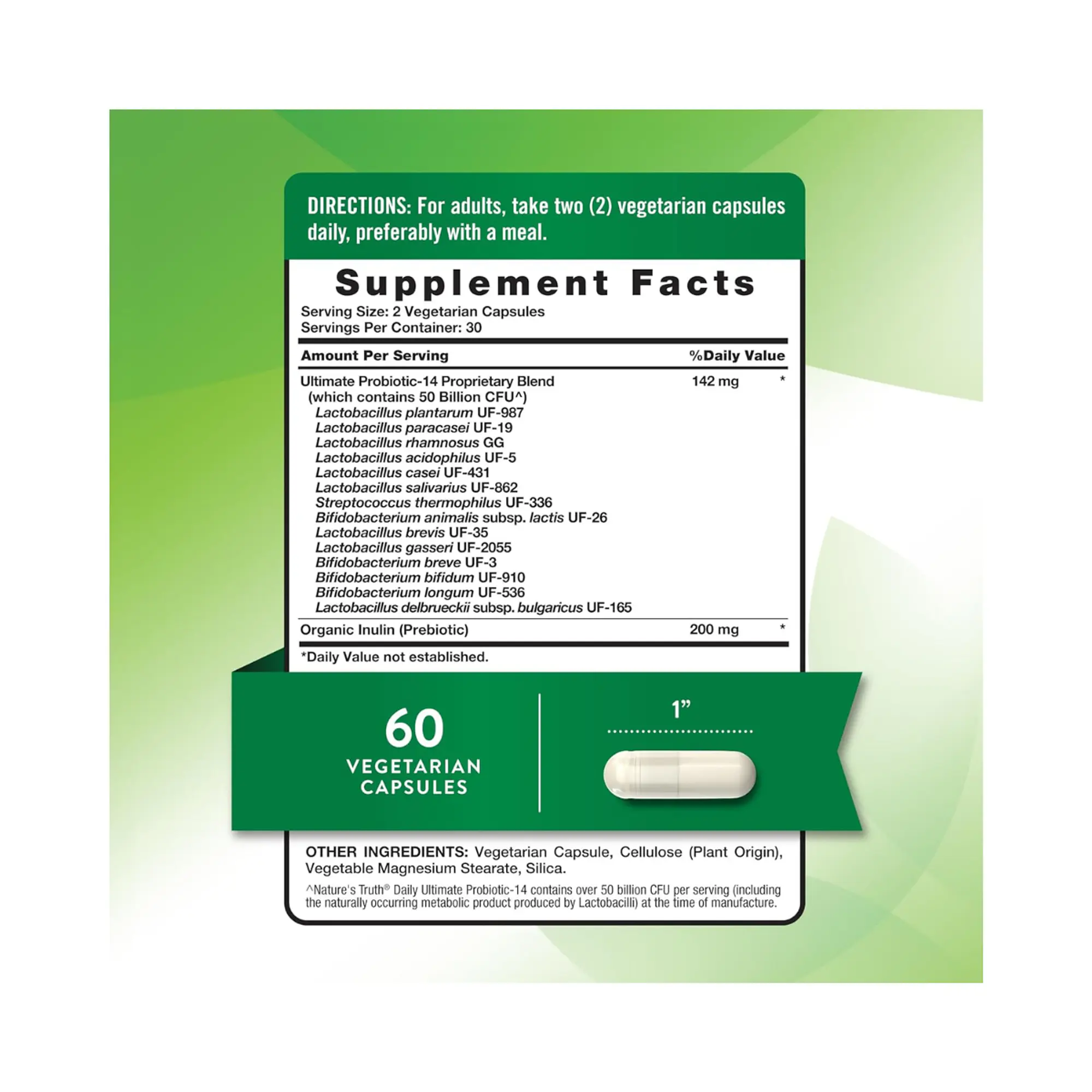 ULTIMATE PROBIOTIC-14 50 BILLION (probiotico) - fco x 60 cap 2