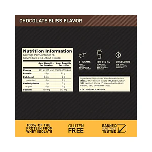 GOLD STANDARD 100% ISOLATE 5.20 lb ( 2.36 kg) pote - CHOCOLATE