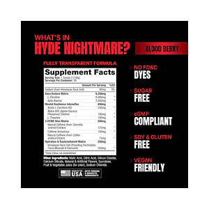 HYDE PRE WORKOUT BLOOD BERRY (PRE ENTRENO) - PT x 406.8 g.
