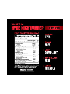 HYDE PRE WORKOUT BLOOD BERRY (PRE ENTRENO) - PT x 406.8 g.