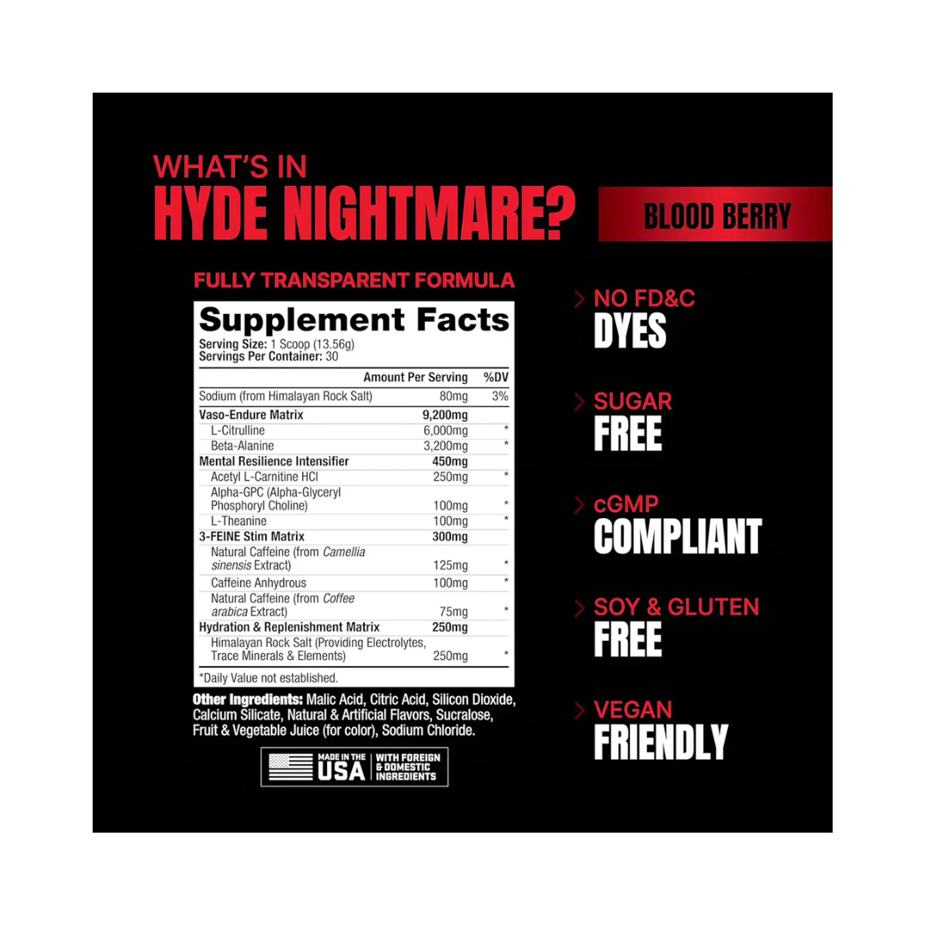 HYDE PRE WORKOUT BLOOD BERRY (PRE ENTRENO) - PT x 406.8 g. 2
