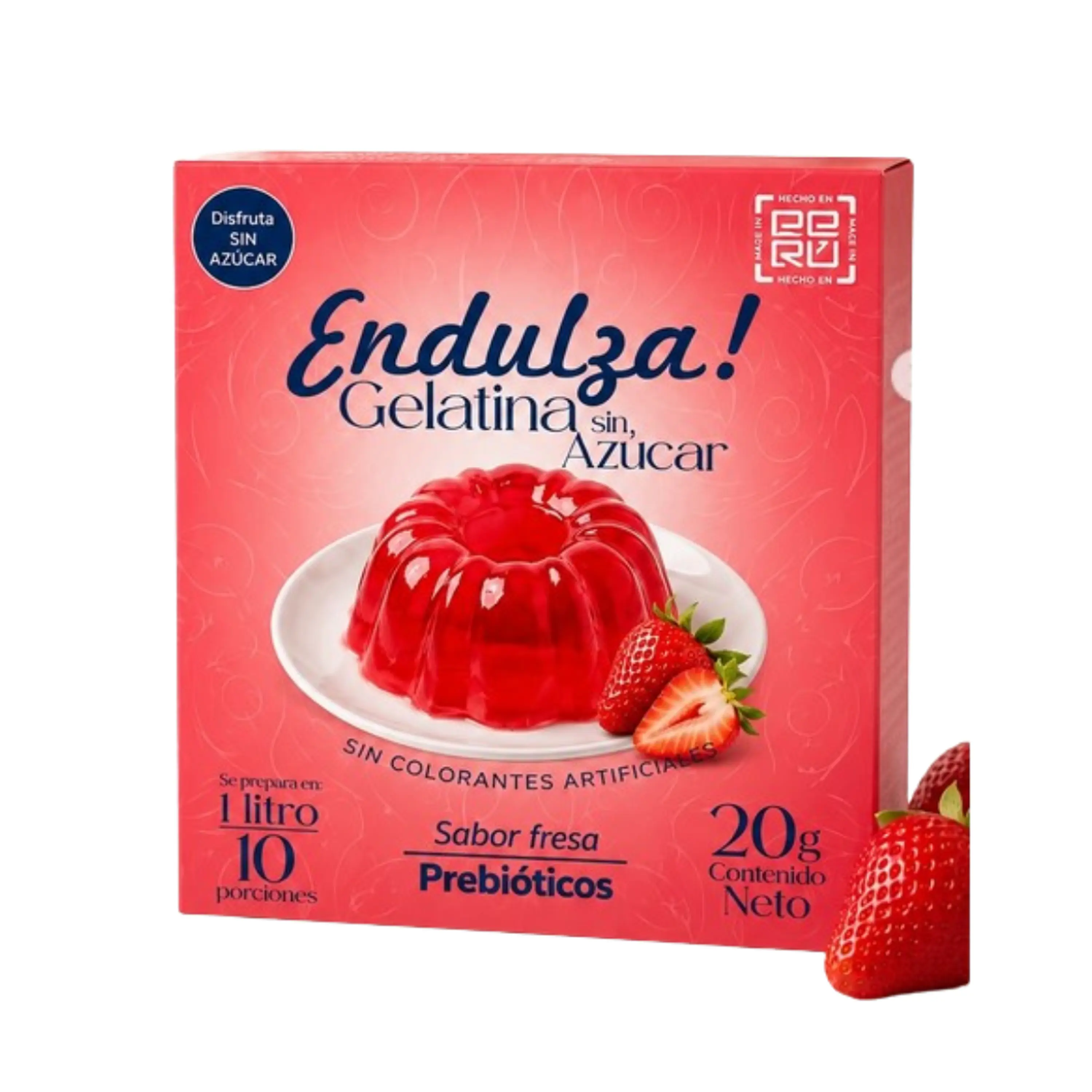 GELATINA SIN SABOR - caja 20gr FRESA 1