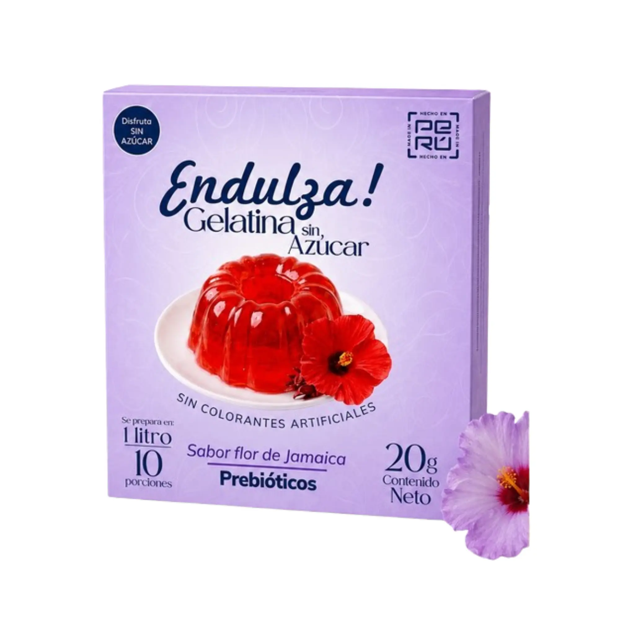 GELATINA SIN SABOR - caja 20gr FLOR DE JAMAICA 1
