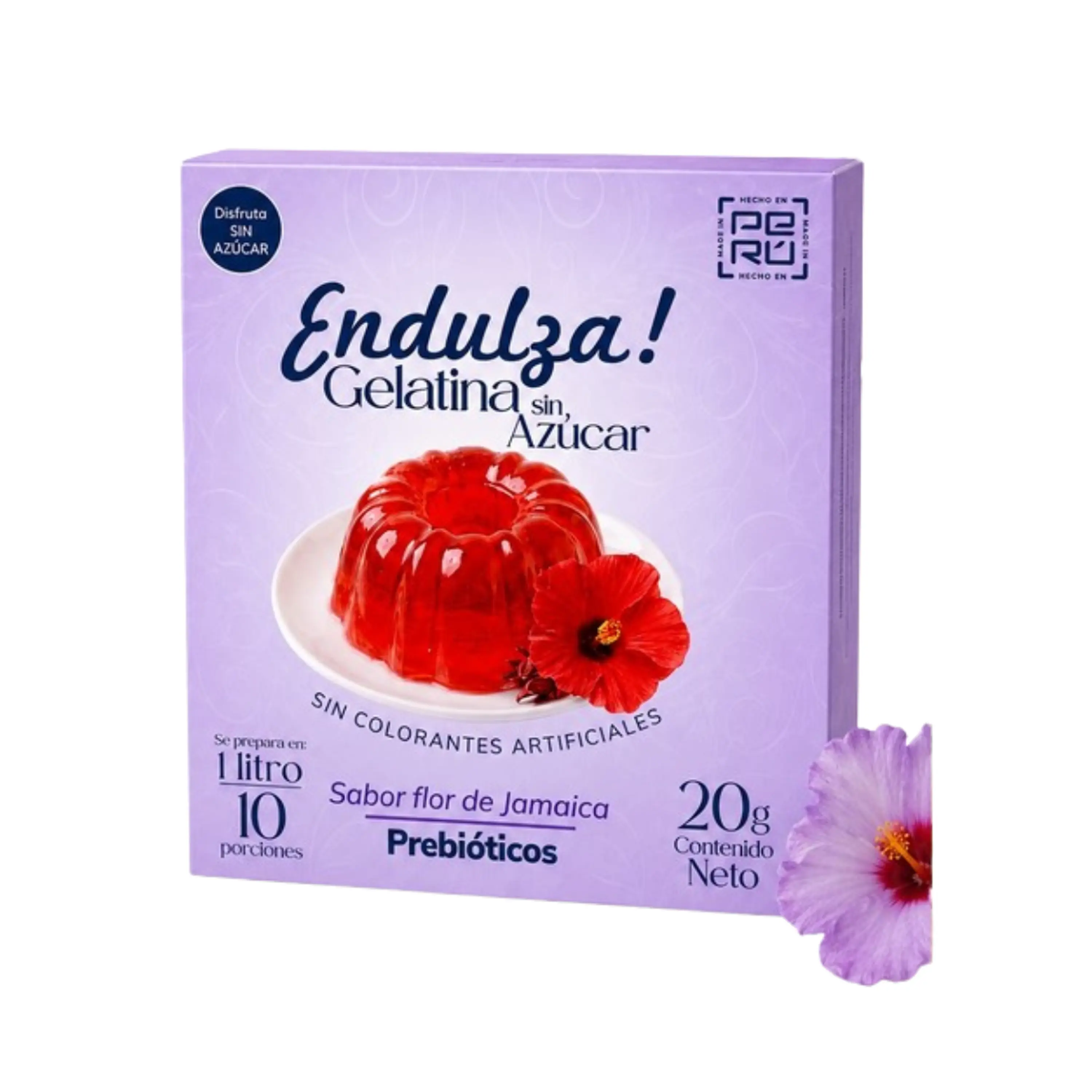 GELATINA SIN SABOR - caja 20gr FLOR DE JAMAICA 1
