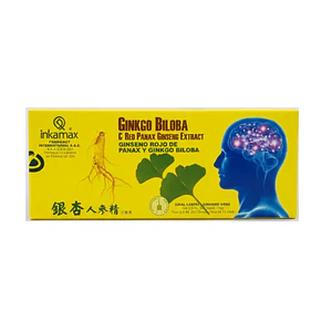 GINKGO BILOBA + RED PANAX GINSENG - caj x 10 bebibles