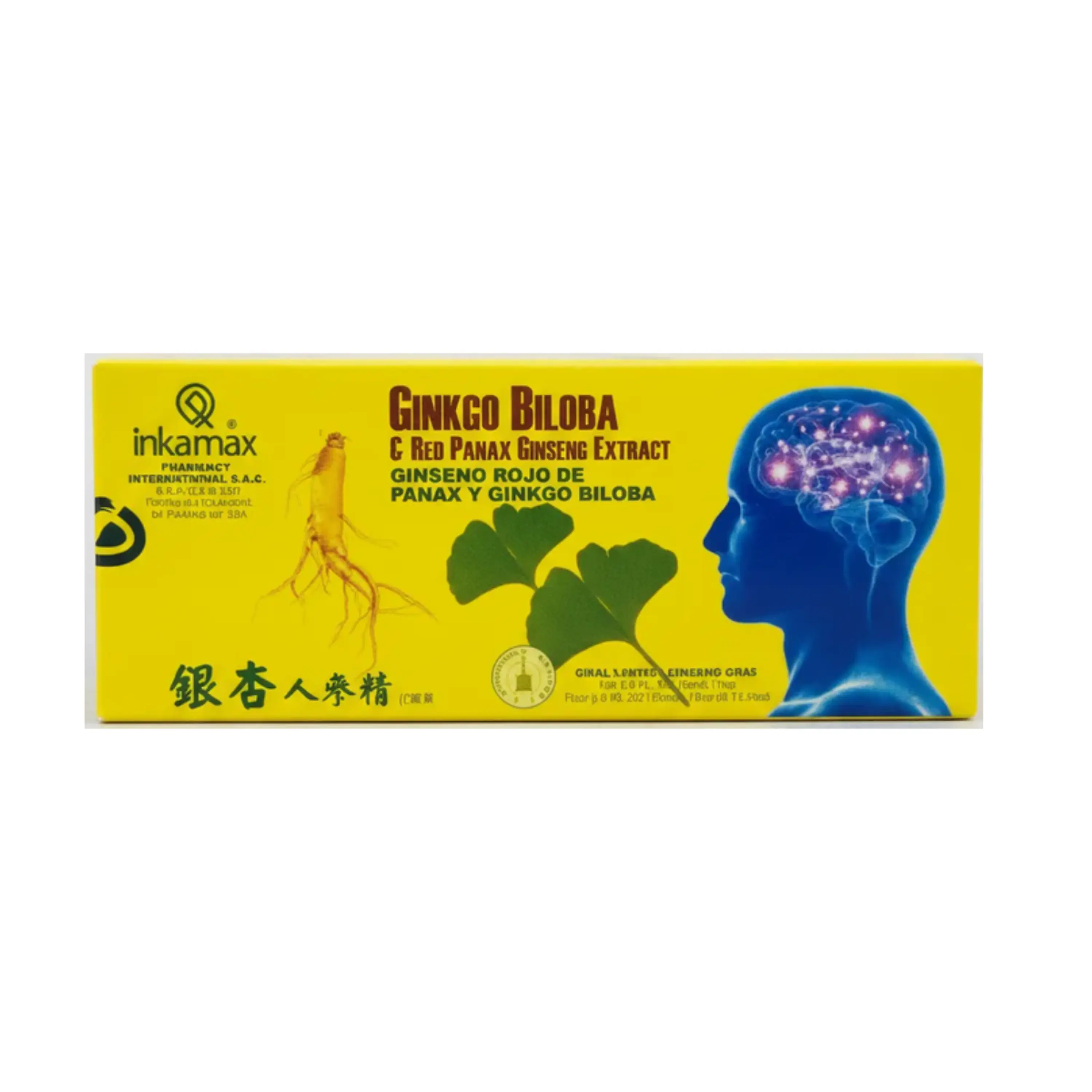 GINKGO BILOBA + RED PANAX GINSENG - caj x 10 bebibles 1
