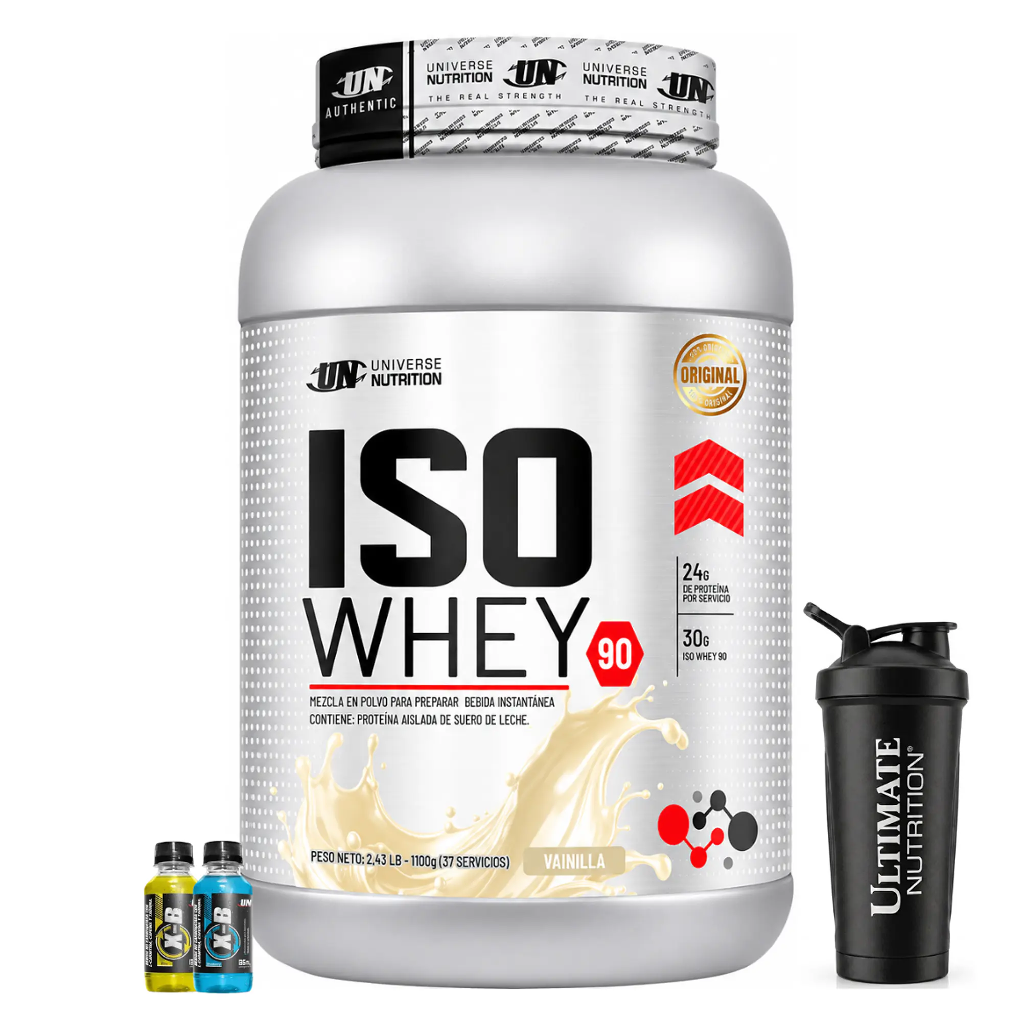 PROTEÍNA ISO WHEY 90 UN 1.1 kg VAINILLA + REGALOS 1