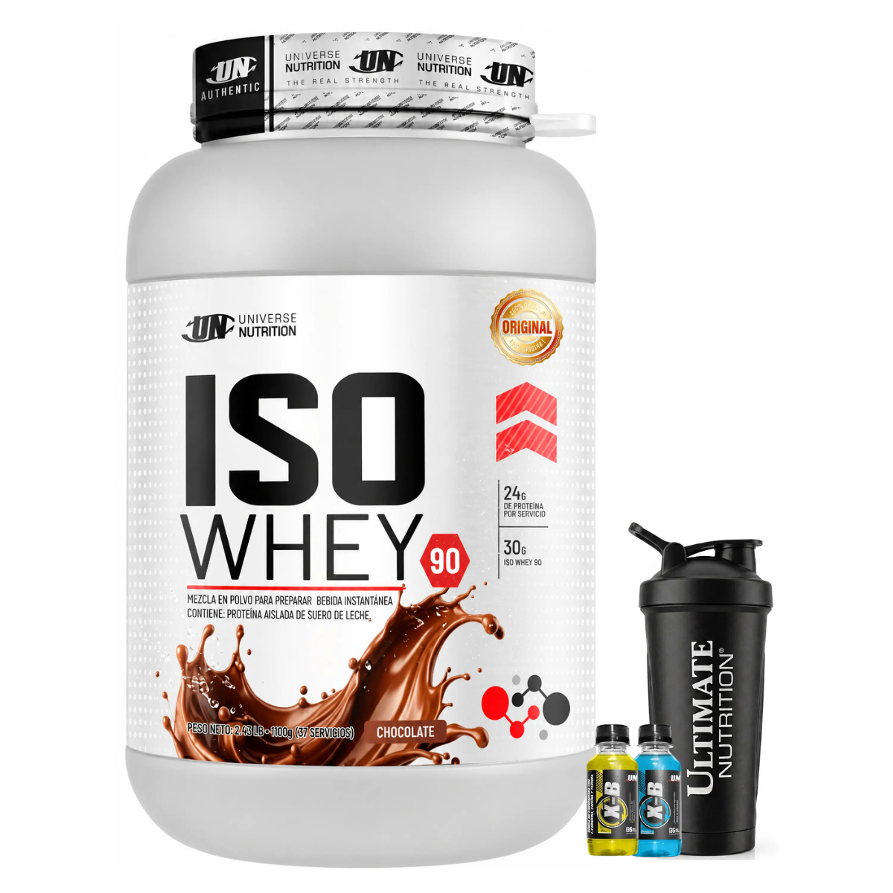 PROTEÍNA ISO WHEY 90 UN 1.1 kg CHOCOLATE + REGALOS 1