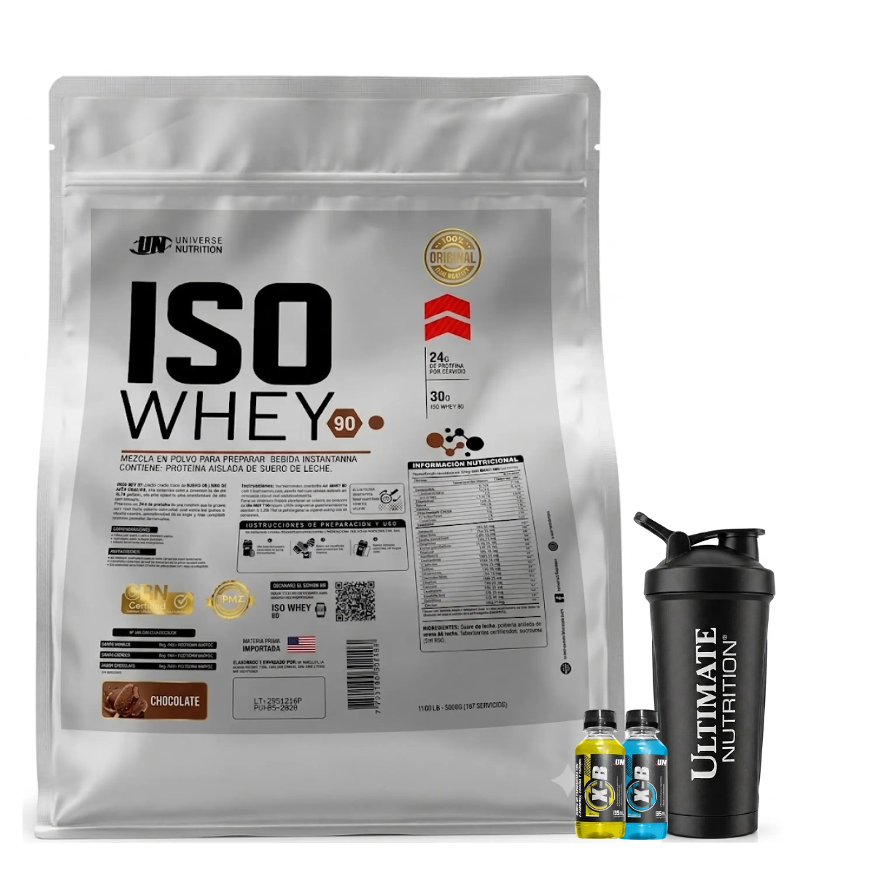 PROTEÍNA ISO WHEY 90 UN 5 kg CHOCOLATE + REGALOS 1