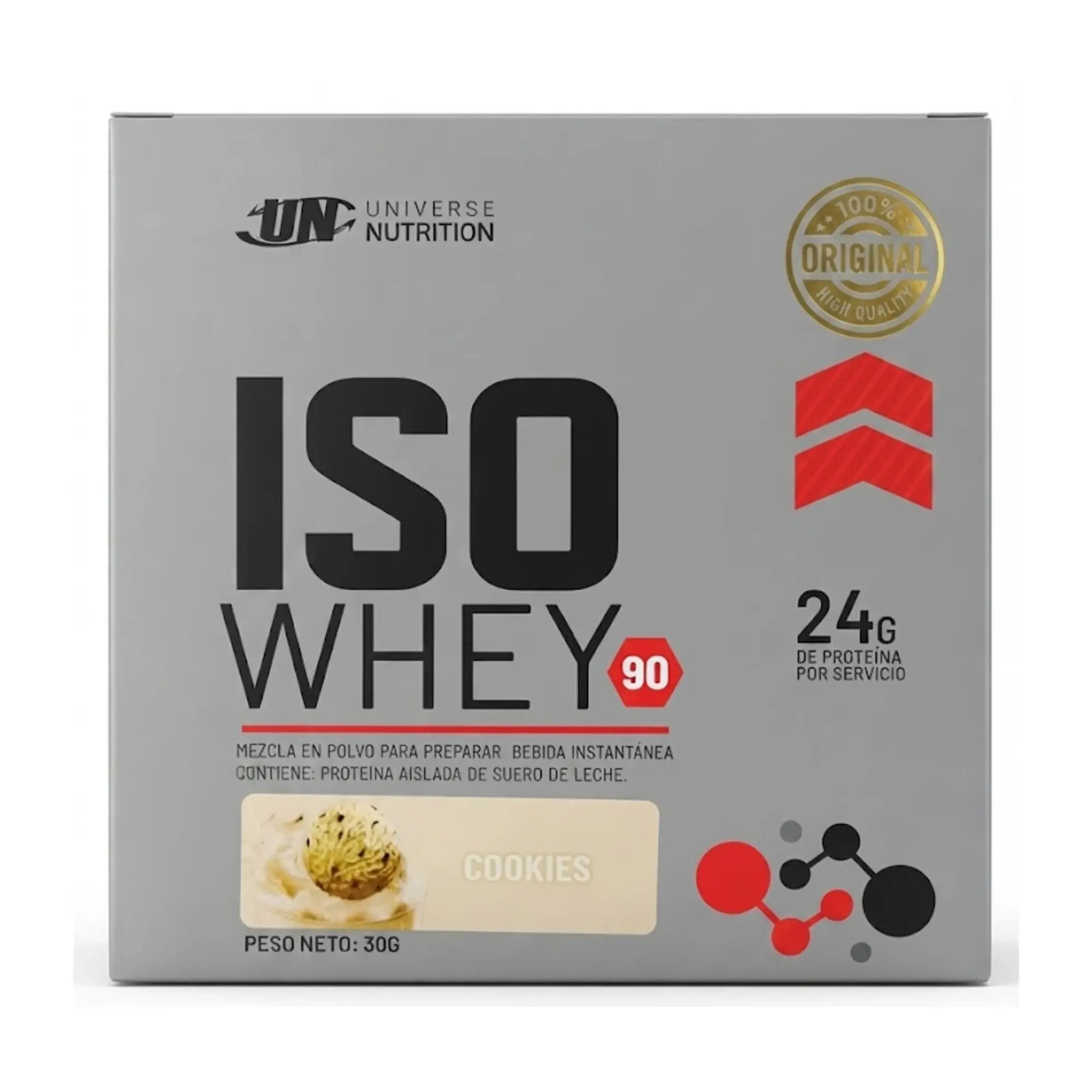 PROTEÍNA ISO WHEY 90 UN caja 10 sachets CHOCOLATE 2