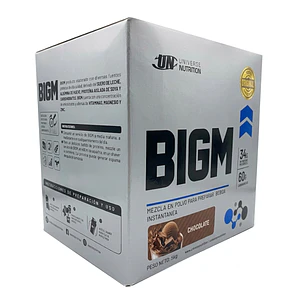 GANADOR DE MASA MUSCULAR CON PROTEINA BIGM UN Caja 10 sachets 