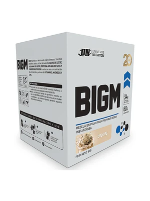 GANADOR DE MASA MUSCULAR CON PROTEINA BIGM UN Caja 10 sachets 