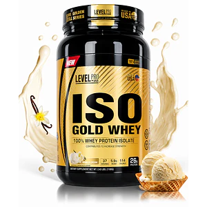 PROTEINA ISO GOLD WHEY  2.43  1100 g LEVEL PRO VAINILLA 