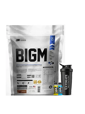 GANADOR DE MASA MUSCULAR CON PROTEINA BIGM UN 5 Kg CHOCOLATE + REGALOS
