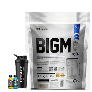 GANADOR DE MASA MUSCULAR CON PROTEINA BIGM UN 5 Kg COOKIES + REGALOS