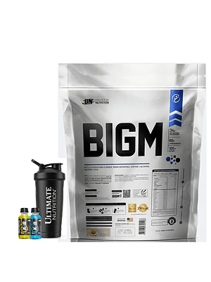 GANADOR DE MASA MUSCULAR CON PROTEINA BIGM UN 5 Kg COOKIES + REGALOS