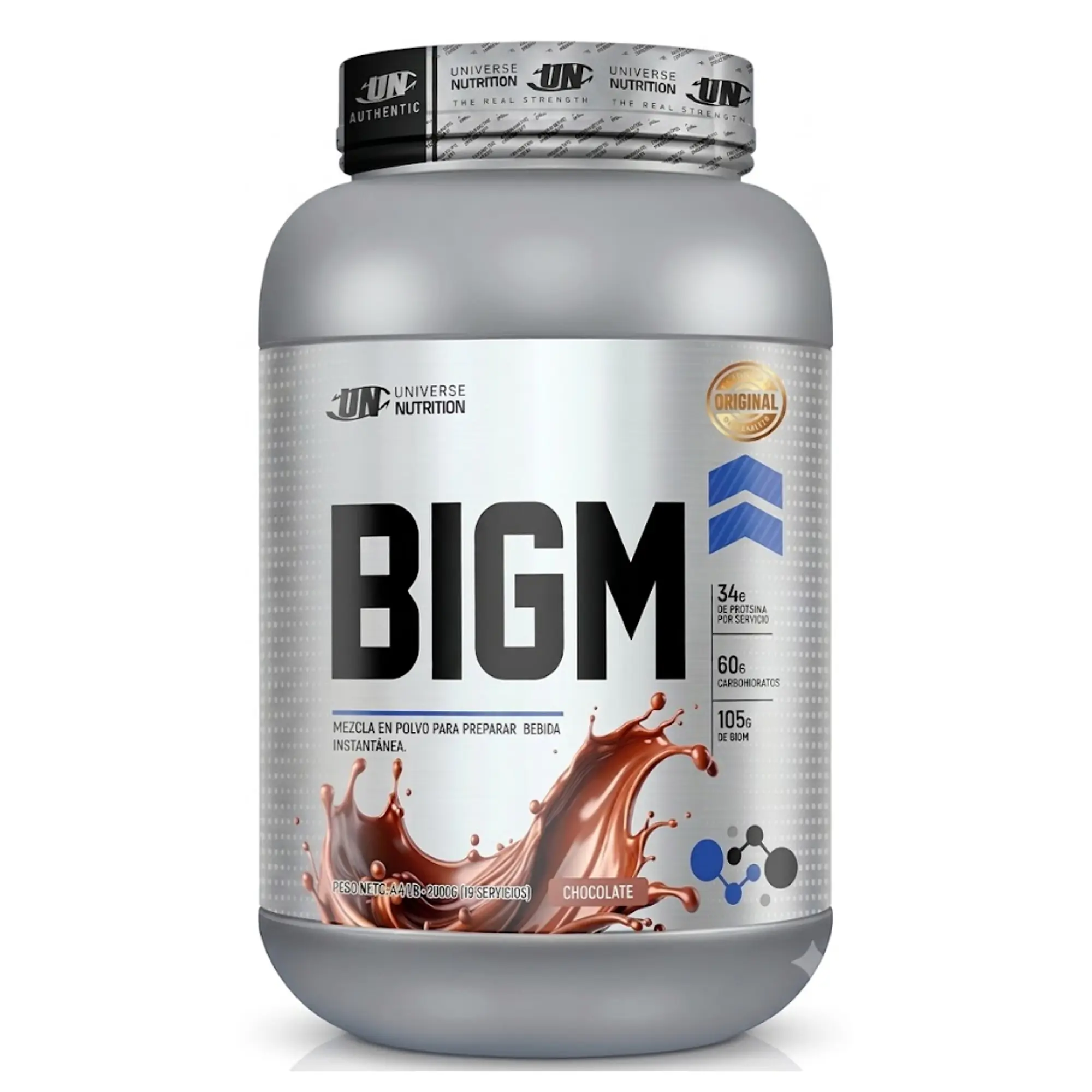 GANADOR DE MASA MUSCULAR CON PROTEINA BIGM UN 2 Kg 1