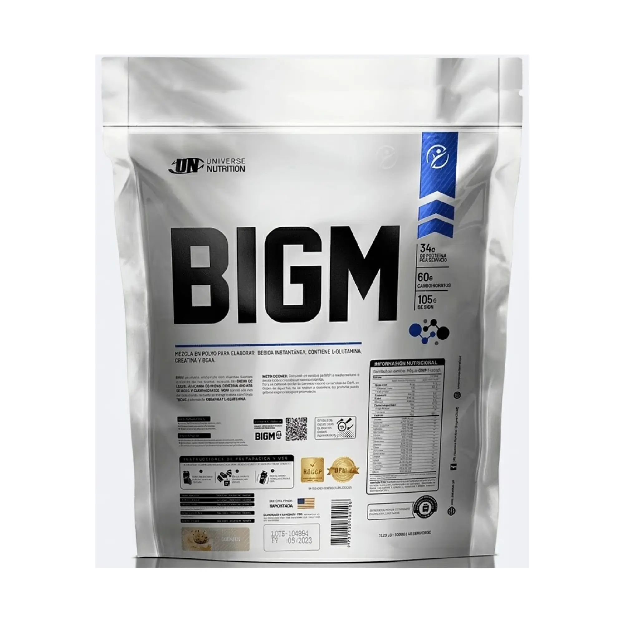 GANADOR DE MASA MUSCULAR CON PROTEINA BIGM UN 5 Kg  2