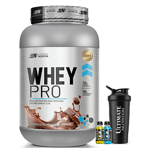 PROTEINA CON AUMENTO DE MASA MUSCULAR WHEY PRO UN 1100g CHOCOLATE + REGALOS