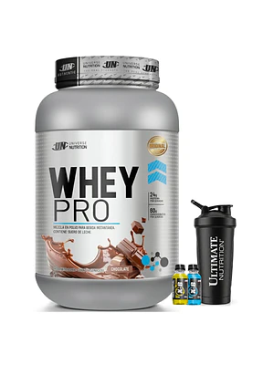 PROTEINA CON AUMENTO DE MASA MUSCULAR WHEY PRO UN 1100g CHOCOLATE + REGALOS
