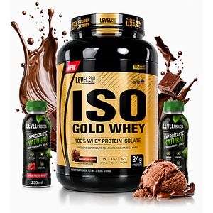  PROTEINA ISO GOLD WHEY  1100 g LEVEL PRO 