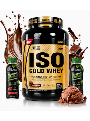  PROTEINA ISO GOLD WHEY  1100 g LEVEL PRO 