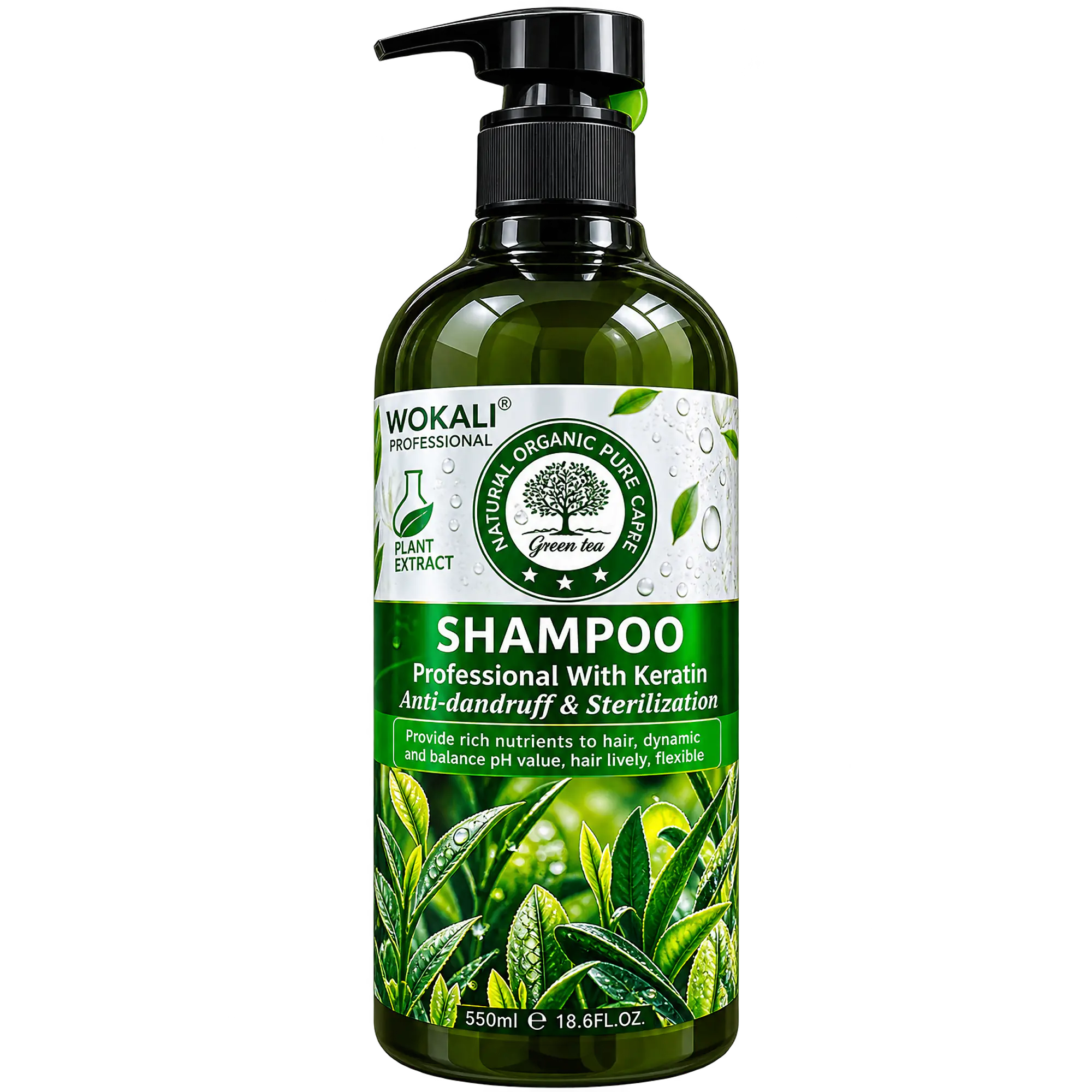 WOKALI PROFESIONAL GREEN TEA SHAMPOO - Fco  x 550 ml 1