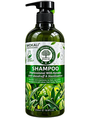 WOKALI PROFESIONAL GREEN TEA SHAMPOO - Fco  x 550 ml