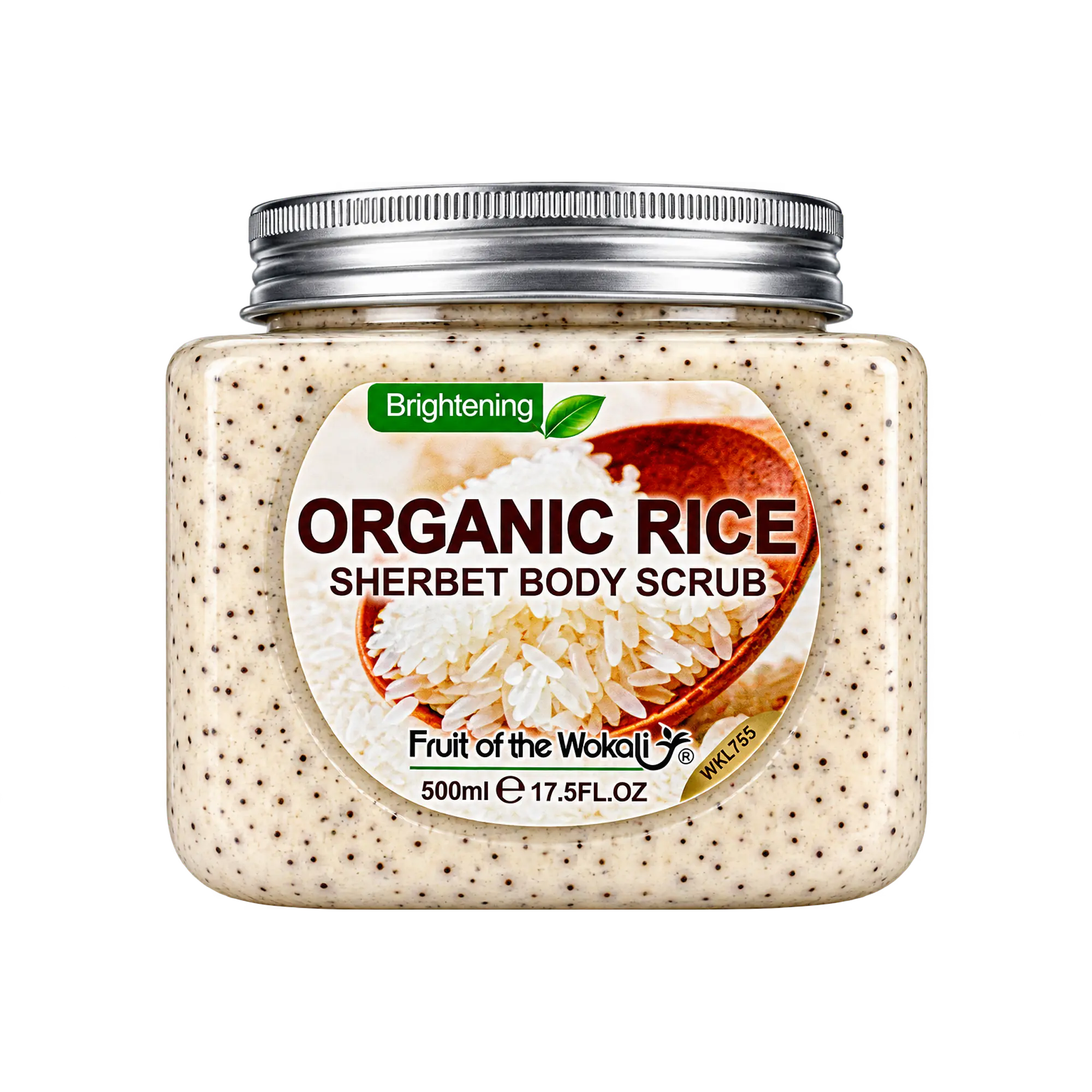 WOKALI ORGANIC RICE SHERBET BODY  SCRUB ( EXFOLIANTE CORPORAL)- 500ml 1