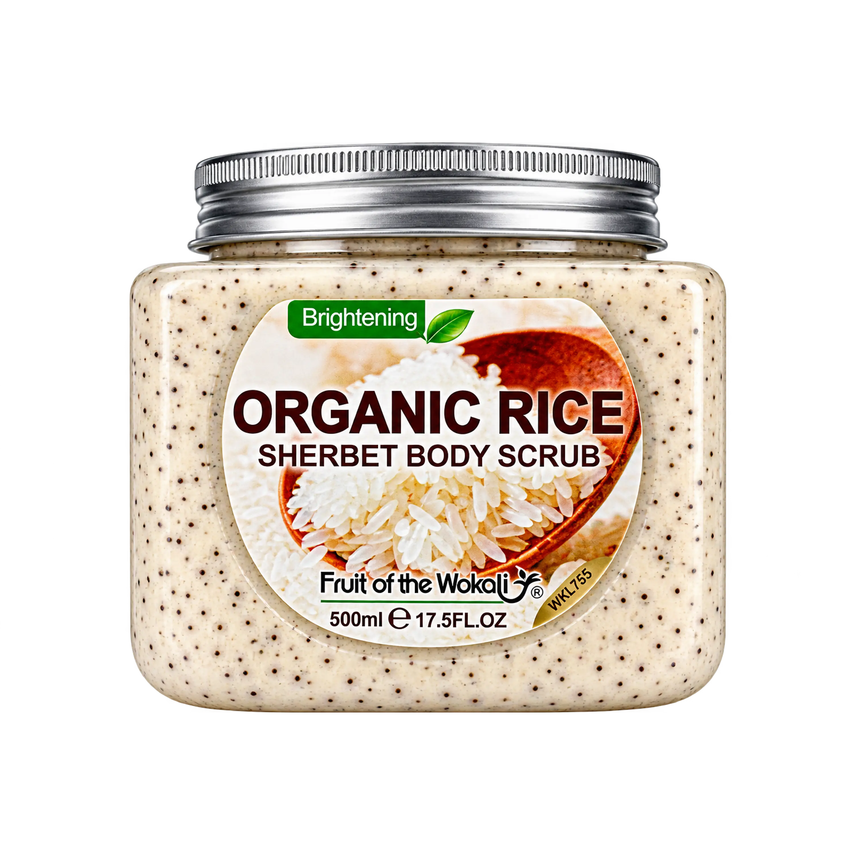 WOKALI ORGANIC RICE SHERBET BODY  SCRUB ( EXFOLIANTE CORPORAL)- 500ml 1